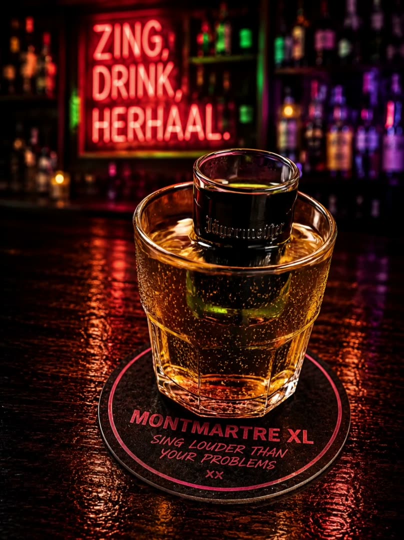Jägerbomb · Montmartre XL Jägerbomb houseshot on a Montmartre XL coaster in Amsterdam